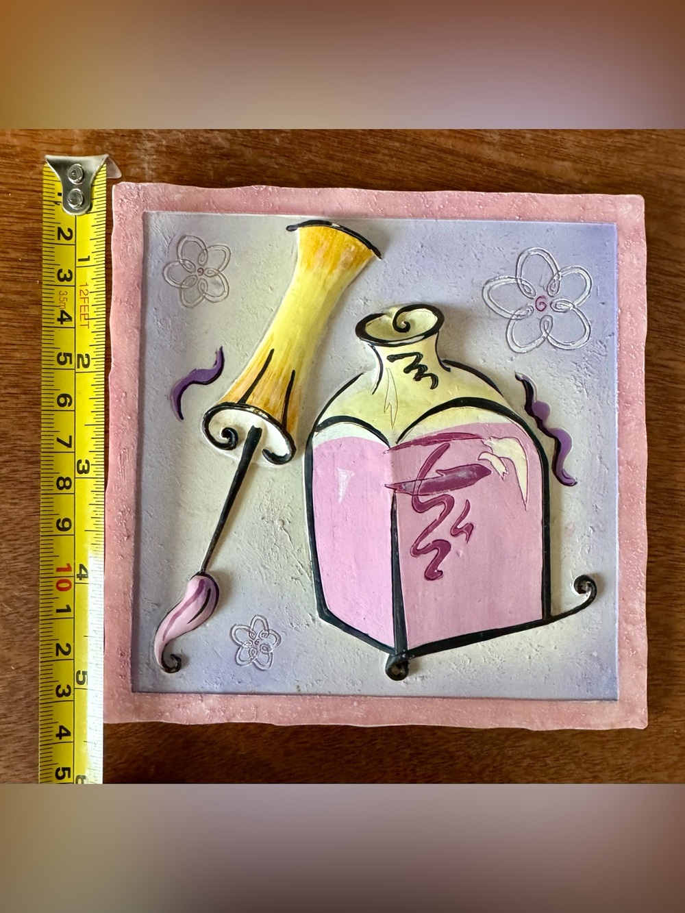Set of 3 Y2K Vintage Wall Plaque Textured Art Wall Decor 5.25" X 5.25" - Picture 2 of 4
